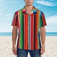 thumbnail image 4 of Daiia Mexican Serape Blanket Stripes Hawaiian Shirt for Men Gentle Cotton Regular Short Sleeve Casual-Small, 4 of 9