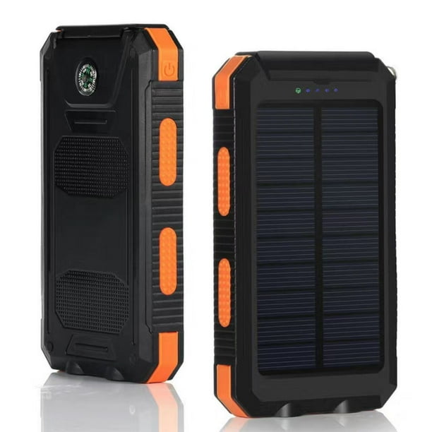 Waterproof 600000mAh Solar Power Bank with Dual USB Solar Panel Charger Portable for Emergency