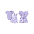thumbnail image 2 of BemeyourBBs Newborn Baby Girls Summer Clothes Infant Baby Girl 2 Piece Outfit Daisy Bib Overalls Set Short Sleeve Rib Knit Romper With Flower Print Suspender Shorts Set Pockets, 2 of 9