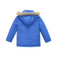 thumbnail image 4 of Boys Winter Hooded Parka Jacket with Faux Fur Trim Detachable Hood Zipper Closure Multiple Pockets Windproof Outerwear, 4 of 8