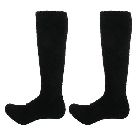 

1 Pair Household Socks Sleeping Stockings Knee High Socks Coral Fleece Stockings