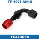 thumbnail image 5 of Adaptador de manguera reductor de campana para hombre Unique Bargains TF-1001-AN10 90° Conector de línea de combustible de aluminio rojo y negro, 5 of 6