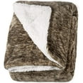 thumbnail image 1 of Life Comfort Microfiber Plush Polyester 60”x70” Large All Season Blanket for Bed or Couch Ultimate Sherpa Throw, Brown Quartz, 1 of 1