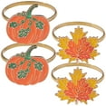 thumbnail image 2 of MasteelfCA 4pcs Turkey Maple Shaped Napkin Rings Thanksgiving Day Party Napkin Buckles, 2 of 6