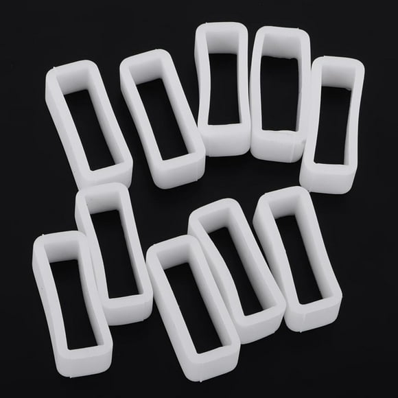 10x Aro de retención de silicona negra Soporte de hebilla de de goma de tamaño 3 , Blanco 22mm, 0,87 x 0,28 pulgadas Fernando Lazos de goma negros