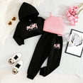 thumbnail image 2 of Zanarzt Kids Girls Clothes Girls Cute Clothes 3 Piece Hoodie + Cami Top + Pants Spring Outfits for Teen Girls Black,5-6 Years, 2 of 6