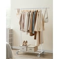 thumbnail image 2 of SONGMICS Clothes Rack with Wheels, Heavy-Duty Clothing Rackl, 220 lb Load Capacity, White, 2 of 5