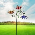 thumbnail image 3 of Large Colorful Flower Wind Spinner, Summer Beautiful Spinning Flowers Wind Spinner Decor, Outdoor Multi Colored Flowers Wind Spinner Garden Metal Stake Decoration (2pc), 3 of 10
