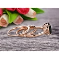 thumbnail image 5 of Trio Set Art Deco 2.30 Carat 8x6mm Cushion Cut Black Diamond Moissanite Engagement Ring Wedding Set On 10k Rose Gold Shining Startling Ring Anniversary Gift, 5 of 6