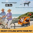 thumbnail image 3 of Pet Strollers Pet Bike Trailer Dog Cart for Bicycle,Suitable for Small and Medium Pets, Easy Folding Cart Frame, Quick Release Wheel, Non-Slip Floor, Internal Leash, Orange+Gray,Pet Stroller, 3 of 17