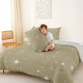 thumbnail image 4 of Manfei Lovely Stars King Size Comforter Sets,Cute Cartoon Themed Comforters King Size,Beige White,Light Gray Reversible,3pcs,1 Comforter and 2 Pillowcases, 4 of 7