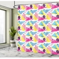 thumbnail image 4 of Ambesonne 80's Shower Curtain, Colorful Triangles Zigzags Art, 69"Wx70"L, Soft Pink Aqua White, 4 of 4