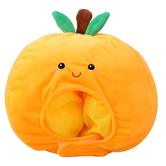Fun Plush Orange Hat,Cartoon Fruit Costume Headwear for Halloween, Dress-Up,Theme Party, Photo Booth Prop,Festival,Carnival,Adults