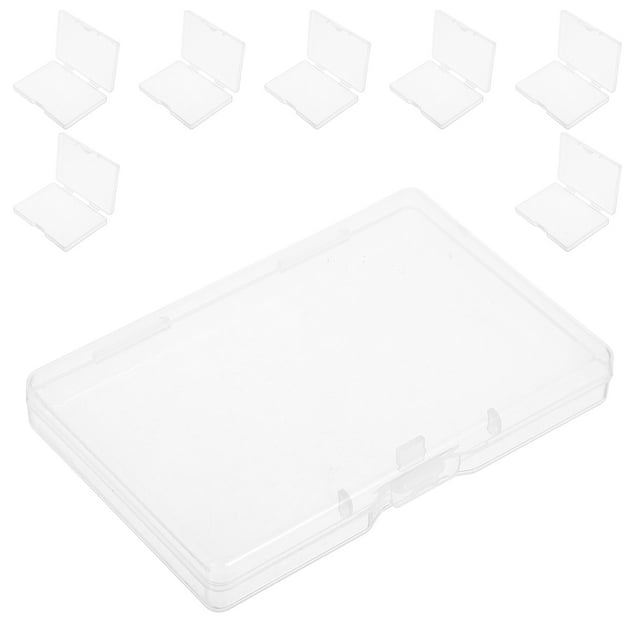 8pcs Playing Card Plastic Empty Trading Card Case Holder Clear Card Storage Container Snaps Closed Gaming Playing Card Organizer For Bank Business Card