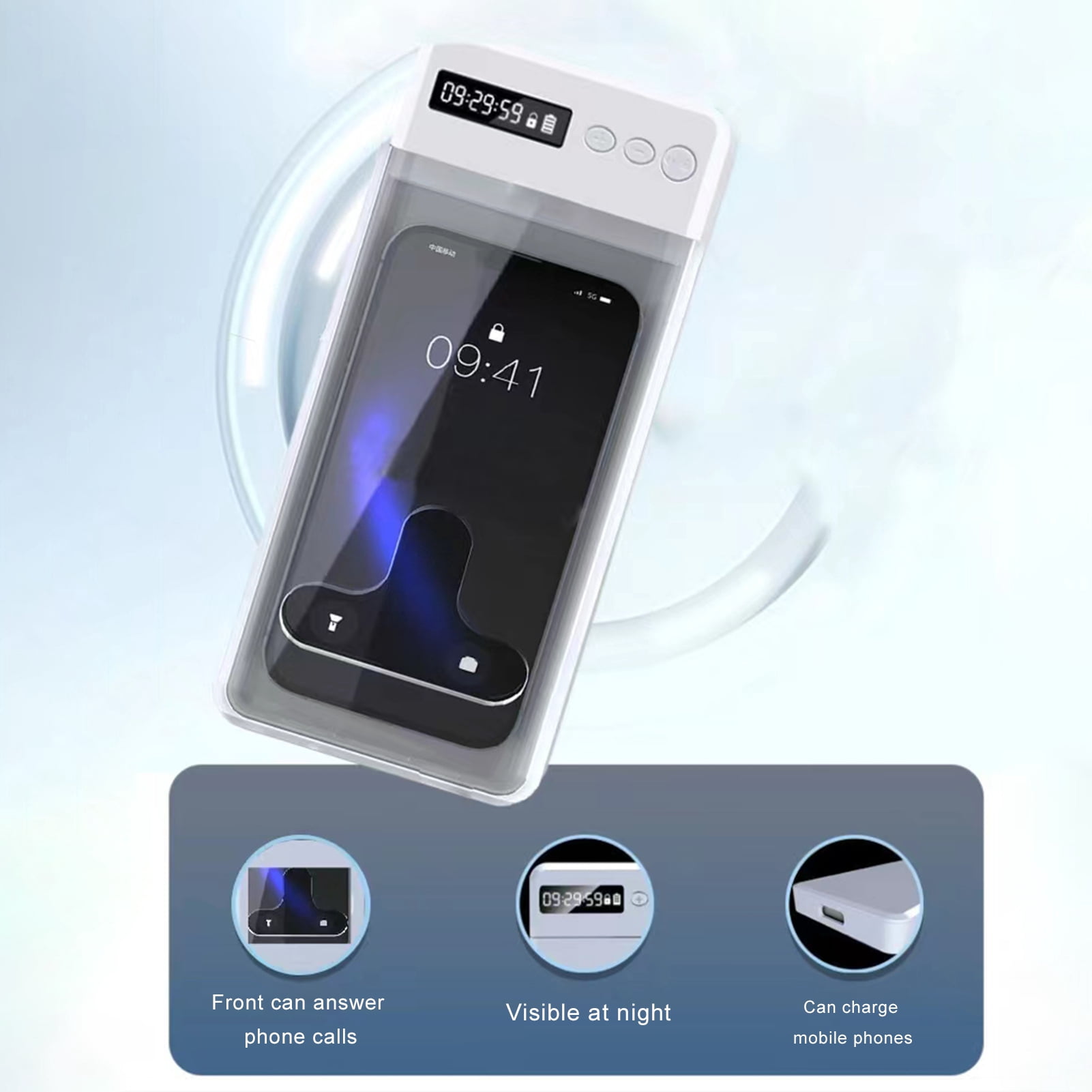 Xinyolin Cell Phone Lock Box with Timer LCD Display Mobile Phone Prison Prevent Phone Addiction Transparent Phone Locker Adults Children Students Self-Discipline Tools