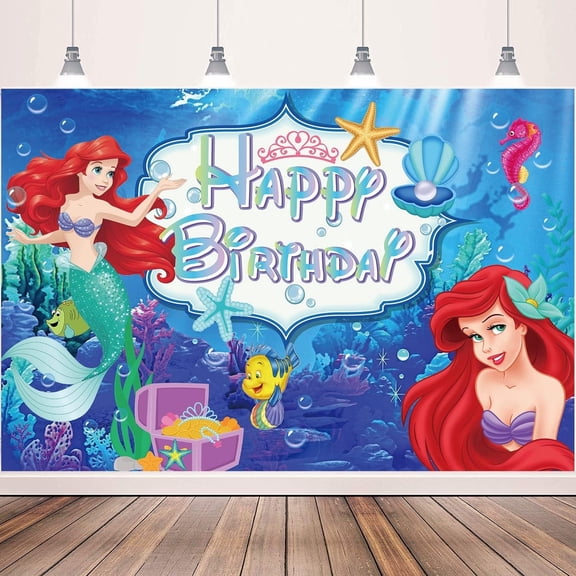 5X3ft Happy Birthday Backdrop, 59x39 Inch Under The Sea Party Decorations for Party Decorations Happy Birthday Banner Ocean Theme Decor