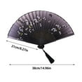 thumbnail image 3 of Paper Fan Set for Home and Events Elegant Handheld Folding Fans with Silk Fabric Bamboo Frame for Living Room Dance and Performance, 3 of 5