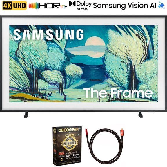 Samsung QN43LS03FAFXZA 43 inch The Frame LS03FA QLED 4K Art Mode Vision AI Smart TV 2025 Bundle with 6FT HDMI 2.0 Cable and CPS Exclusive 26 Month Protection Pack