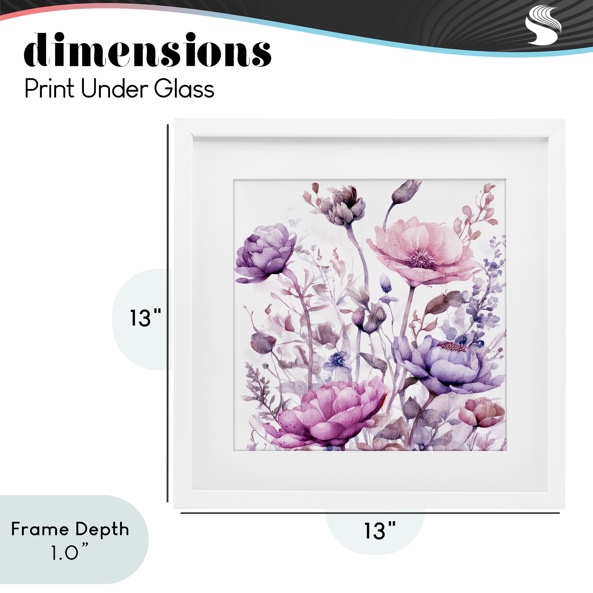 Stupell Industries Purple & Pink Florals White Framed Print Under Glass, design by Kim Lewis