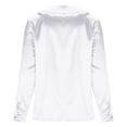 thumbnail image 4 of Satin Shirts for Women Silk Blouses Dressy Elegant Satin Button Down Shirts Holiday Tops Christmas Party Outfits,White XL, 4 of 5
