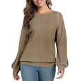 thumbnail image 2 of WUJINXIA Womens Long Sleeve Tops Round Neck Dress Shirts Casual Basic Pullover, 2 of 5