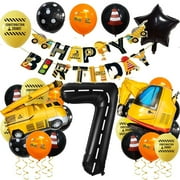 Construction Truck And Excavator Balloon Party Decoration Set Number 7 Suitable For Birthday Summer Party, Family And Outdoor Celebration Party Decoration Excavator Construction Theme Decoration