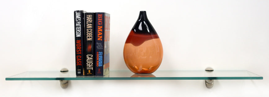 Spancraft Glass Heron Glass Shelf, Brass, x 42 - 1