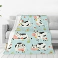 thumbnail image 4 of Cauagu Cute Cows Pattern Flannel Bed Blankets,Fleece Blanket Comfortable Air Conditioning Blanket for Sofa Bed Travel Couch & Living Room -80"x60", 4 of 8