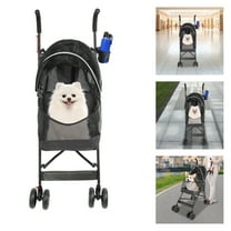 Miumaeov 10kg/22 lbs Portable Pet Stroller Foldable Pet Stroller Small & Medium-sized Dogs Cats Trolley Black