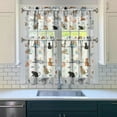thumbnail image 3 of Kitchen Curtains 36 Inch Short - 3 Panel Set with Cute Cat Paw Pattern, Rod Pocket Window Curtain, 100% Polyester for Pet Lovers Farmhouse, Cafe, Kitchen, Bedroom, Easy Wash, 3 of 6