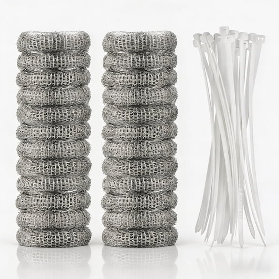 24 Pieces Lint Traps Washing Machine Stainless Steel Lint Snare Traps Laundry Mesh Washer Hose Filter with 24 Pcs Cable Ties
