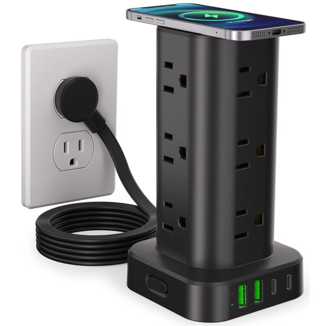 Carga inalámbrica Power Strip Tower UWIWUTEI 17 en 1 de 15 W