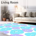 thumbnail image 2 of ODIKA 3'x5' Machine Washable Non-Slip Area Rug, Dreamy Cloudscape Interlocking Cartoon with Pastel Hues High Traffic Rug with Pad, Blue, 727673, 2 of 8