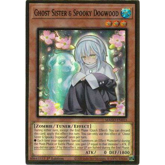 YuGiOh Maximum Gold Premium Gold Rare Ghost Sister & Spooky Dogwood MAGO-EN013