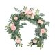 thumbnail image 4 of Guirnalda de flores artificiales, rosas, eucalipto y hojas de sauce, enredadera floral Estilo C, 4 of 9