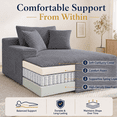 thumbnail image 2 of 67" Corduroy Boneless Chaise Sofa for Living Room, 9.9'' Wide Armrest Lounge Chair, Indoor Oversized Sleeper Sofa, Deep Seat, 3 Soft Pillows Sofa Bed, No Assembly Required, Gray, 2 of 9