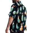 thumbnail image 3 of Easter Men's Casual Spread Collar Hawaiian Short Sleeve Button Down Summer Beach Tops, 3 of 6