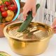thumbnail image 4 of Cuenco de Acero Inoxidable Yuarrent Amplio para Cocina y Comedor Oro, 4 of 6