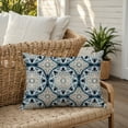 thumbnail image 6 of Creative Products Faded Gray Blue Medallions 14x20 Indoor / Outdoor Pillow, 6 of 9