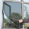 thumbnail image 1 of Indoor Insect Fly Screen Mosquito Netting for Window Door Adjustable Size 130cm x 150cm Black Mesh Reusable Easy Install & Remove DIY Convenience, 1 of 8