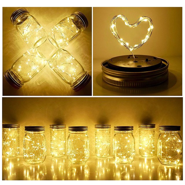Lámpara 6 luces solares para tarro de albañil, lámpara colgante para botella, decoración de jardín (cálida 10 LED) Ndcxsfigh Nuevos Originales
