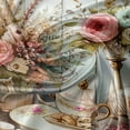 thumbnail image 6 of Ambesonne Tea Time Valance & Curtain 3 Pcs Set, Farmhouse Nostalgia Floral, 55"x36", Tan Coconut Brown, 6 of 7