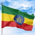 thumbnail image 1 of Ethiopia Drapeau d'Extérieur (2 X 3 Pi) par DreamController - Polyester Durable et Résistant à la Décoloration, à Double Piqûre, Oeillets en Laiton - Drapeau Africain Eastern Imprimé HD - Fabriqué aux É.-U., 1 of 6