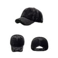 thumbnail image 3 of Jamicy Warm Basellball for Men Women Winter Fuzzy Baseball Caps Women Men Leisure Solid Color Fluffy Teddy Fleece Faux Basellball Hat, 3 of 4