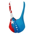 thumbnail image 4 of Cathalem Maillots de Bain pour Femmes Résistant au Chlore Col Rond Coupe Douce Maillot de Bain Sportif une Pièce Imprimé, Bleu m, 4 of 4