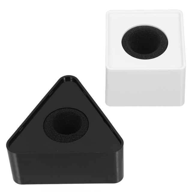 CIMAXIC Portable ABS Plastic Microphone Station Logo for Interview with Triangular Design and Assorted Colors 2 Pieces,3.74"X3.74"X1.97"