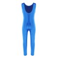 thumbnail image 5 of YEAHDOR Kids Girls Metallic Ballet Dance Leotard Gymnastics Full Length Unitard Dance Performance Jumpsuit Blue 12-14, 5 of 7