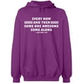 thumbnail image 2 of OXI Hoodie Sweatshirt - Some One Awesome Along, Basic Casual Hoodie for Men's and Women Fleece Hoodie Long Sleeve - Purple X-Large, 2 of 3