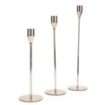 thumbnail image 2 of Juego de 3 candelabros cónicos de metal, hierro y diferentes alturas, dorados, vintage, decorativos., 2 of 14