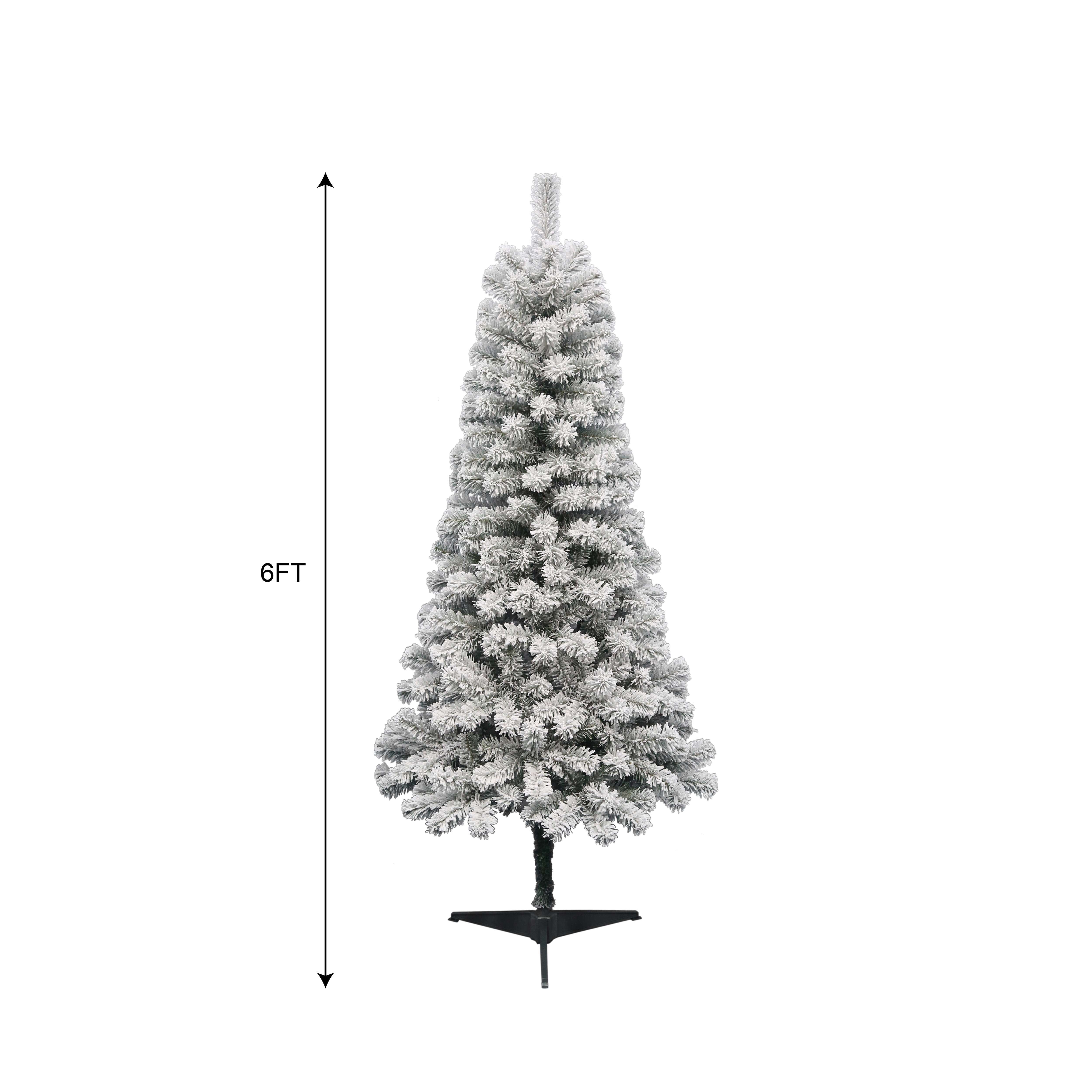 6' Pine Green Flocked Artificial Christmas Tree, by Holiday Time